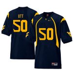 Men's West Virginia Mountaineers NCAA #50 Isaiah Utt Navy Authentic Nike Retro Stitched College Football Jersey GG15J02UQ